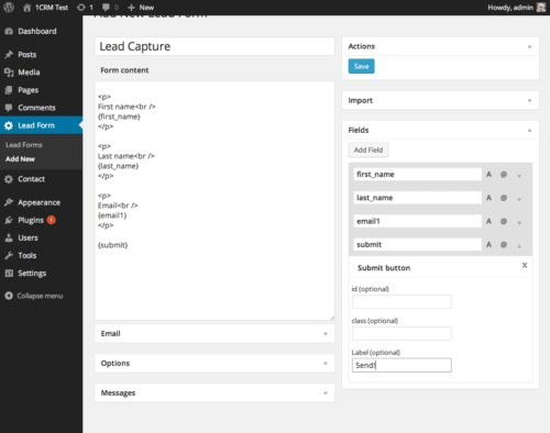 lead capture form